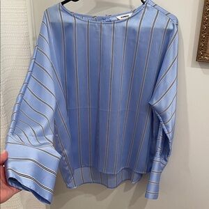 Express Light Blue Striped Blouse